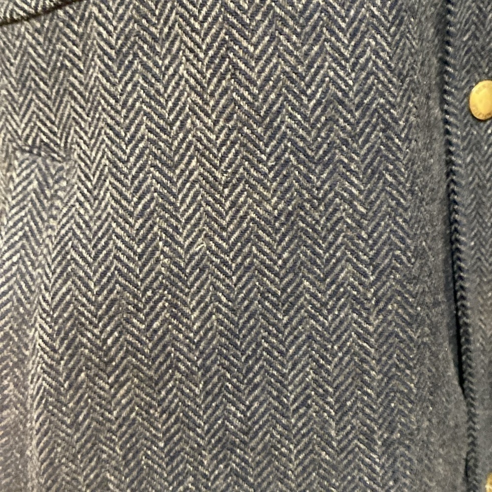 Vintage Pendleton Herringbone Zip Front Coat Xxl - image 3